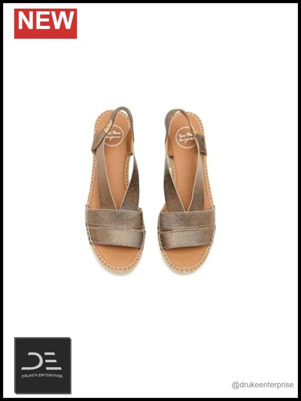 Women's Espadrille Sandals Metallic Elastic Slingback Platform Heel